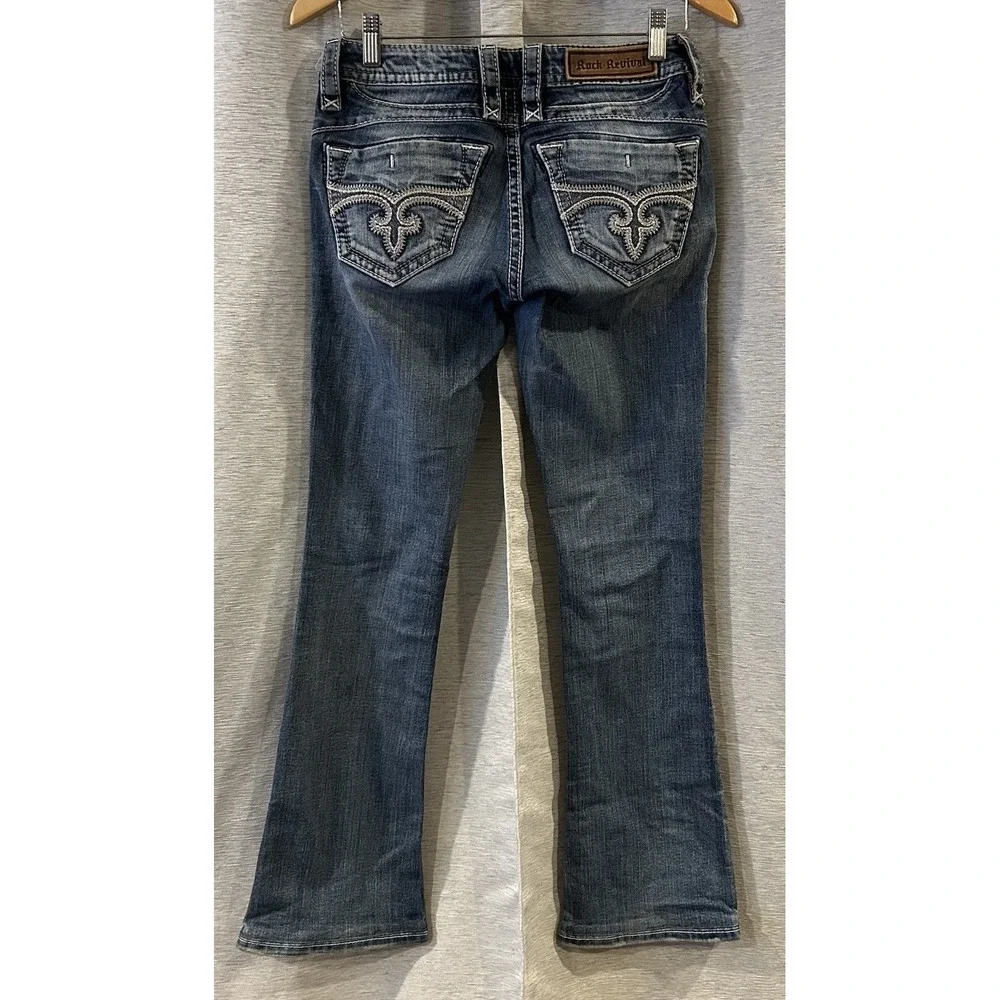 Rock Revival Jeans Womens Viola Easy Bootcut Embroidered‎ Pocket Size 26